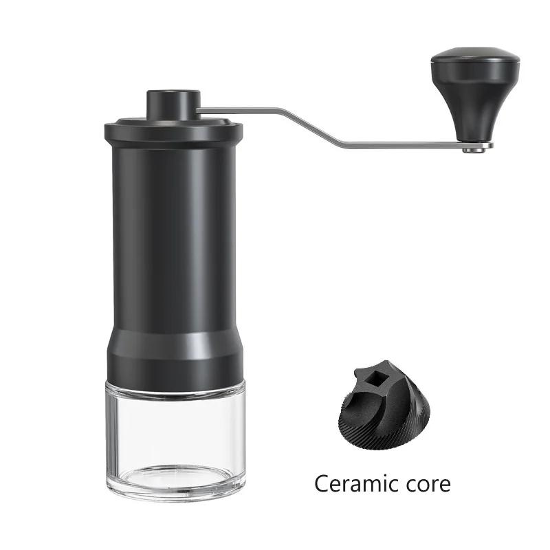 

Ручная кофемолка с керамическими жерновами, портативная, для кемпинга, инструменты для помола кофе, кофемолка для кофейных зерен, стеклянная емкость для хранения, мини-кофемолка для порошка M чёрный