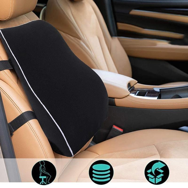 Car Seat Office Chair Back Lumbar Support Car Waist Rest Rebound Memory Foam Cushion Pad Back Lumbar Cushion For Car Driver