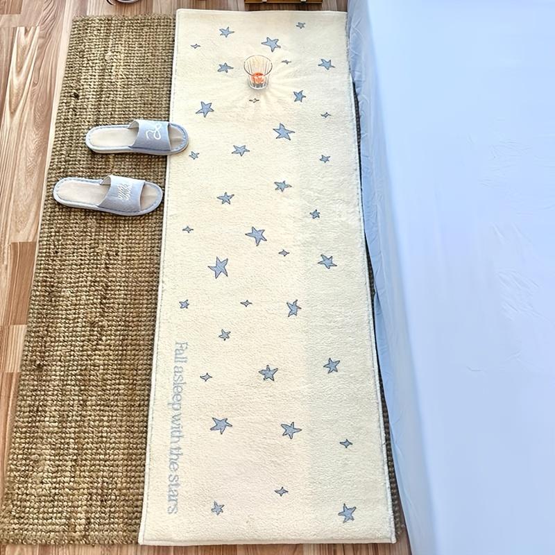 

Милый ковер в корейском стиле кремового цвета со звездами, прикроватный коврик для спальни, теплый ковер для эркера, украшение для дома 40X120CM(1.3X3.9FT