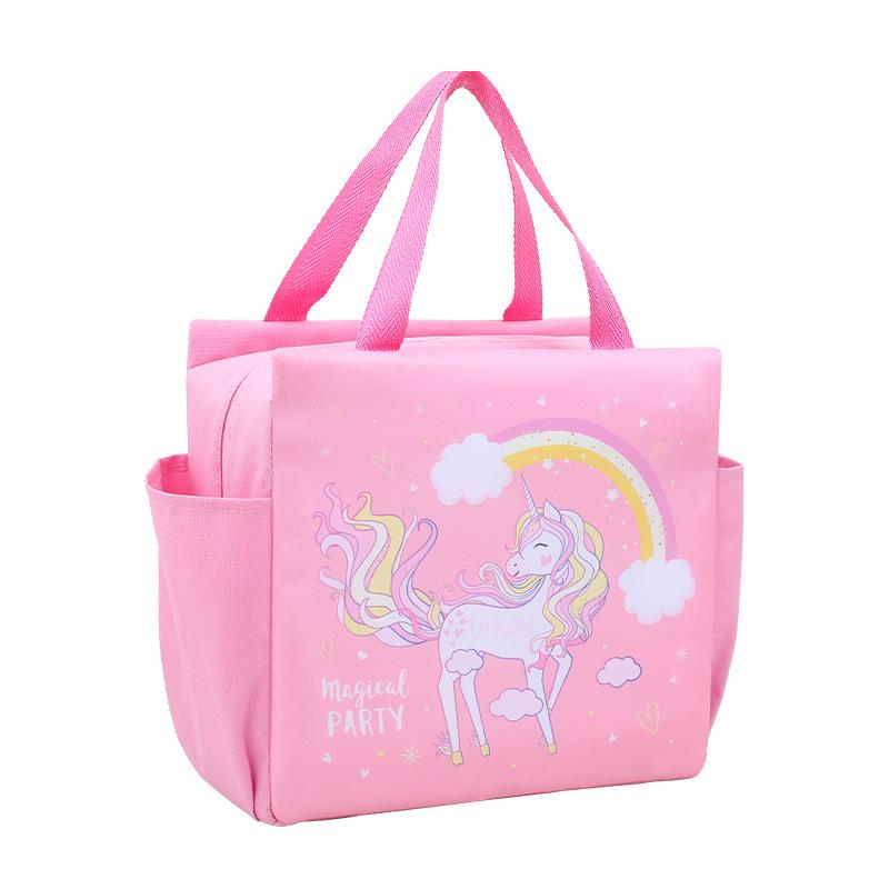 Double Pocket Thermal Insulation Bento Bag Aluminum Foil Thickened Thermal Insulation Lunch Bag with Rice Meal Bag Lunch Box Thermal Insulation Bag