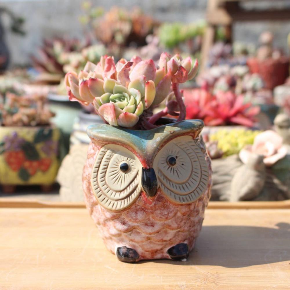 

Настольный садовый керамический симпатичный горшок для суккулентов цветочный горшок сова