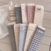 Bowknot Women's Grey-Blue Ballet Style Mid-Calf Socks, Autumn/Winter, Thin Seamless Cotton, Korean Style.