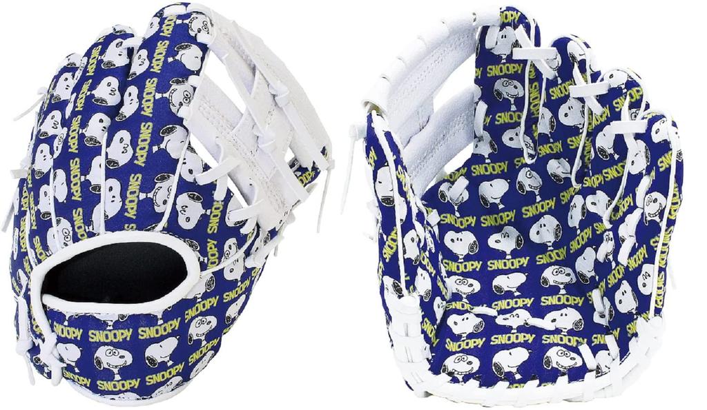 Sakurai FALCON Snoopy Guanto da Baseball Morbido Guanto da Baseball Scuola (Taglia Jr.-SS/Blu Navy) A tutto tondo (Destro/Età elementare) SN-1019