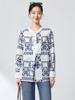 Ink Wash Silk Retro Print Shirt - Spring Slimming Henley Collar Cardigan Top
