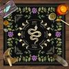 1pc Tarot tablecloth with your power, snake shaped floral and plant print astrology tablecloth, altar decoration tablecloth