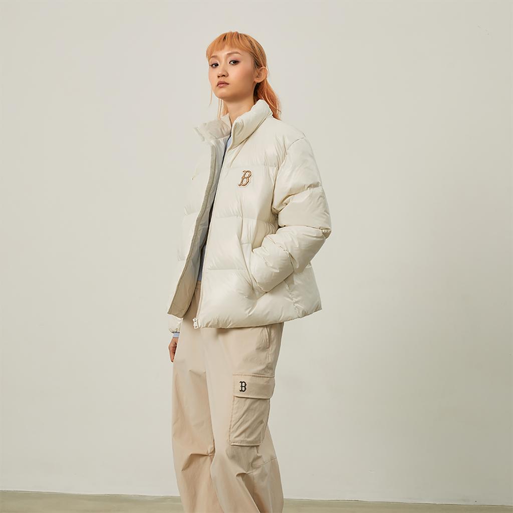 New MLB Boston Red Sox Basic Collection FW24 Down Jacket Men's Dark Cream 3ADJB2046-43CRD