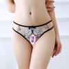 Sexy lingerie women's sexy open crotch thong embroidered seduction perspective panties women's low waist