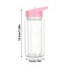 NEW 300ml Capacity Snow Globe Tumbler Reusable Break-Resistant Water Bottles Double Layers Pre-Drilled Mason Jar Cups Children