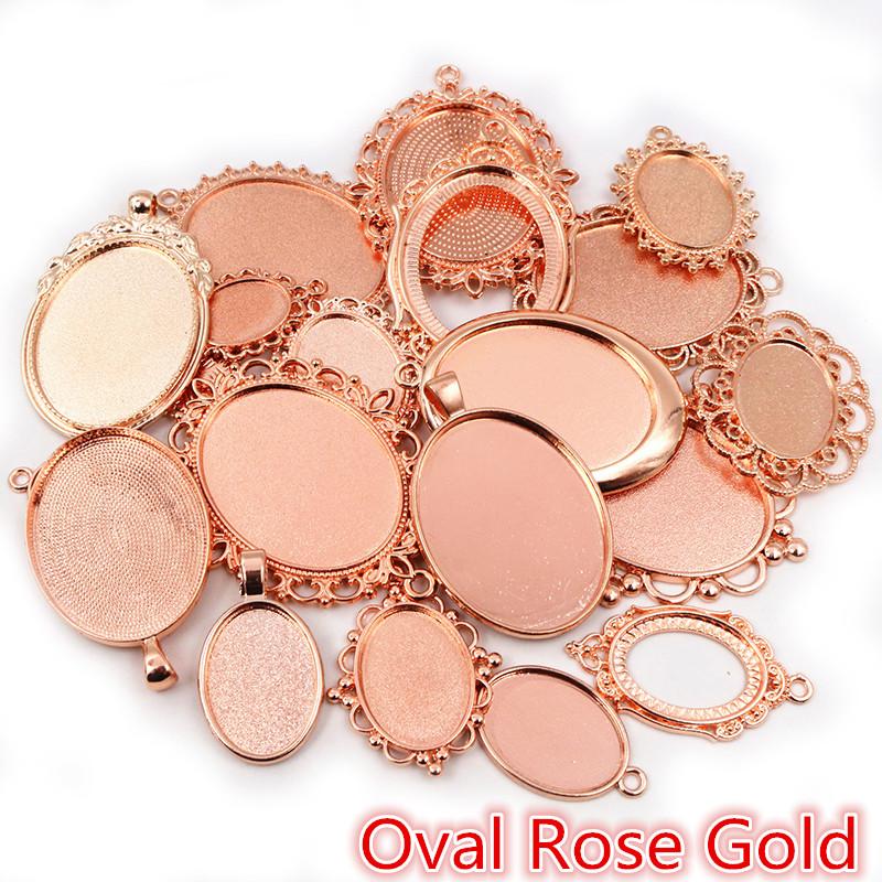 30g Směs stylů Starožitný bronz Stříbrný pozlacený zinková slitina Přívěsek Prázdný Cameo Cabochon Základna Nastavení Rámečky Šperky Příslušenství