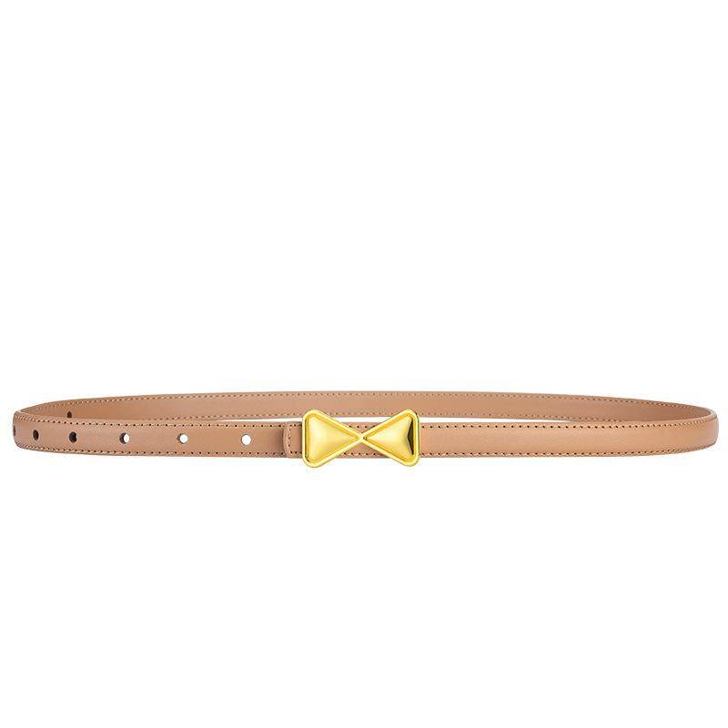 Women'S Cowhide Bow Belt Women'S Minimalist Style Multi-Color Fine Suit Dress Belt Women