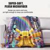 1PC Pokemon Cyberpunk Pikachu Rainbow Print Fleece Blanket for Adult Quality Soft Warm Universal Blanket for Travel Office Home