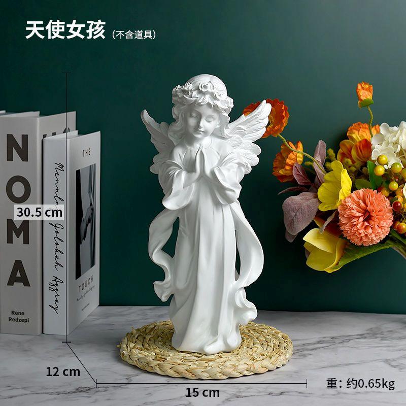 European Classic Praying Angel Resin Crafts Ornament Little Girl Statue Home Desktop Decoration