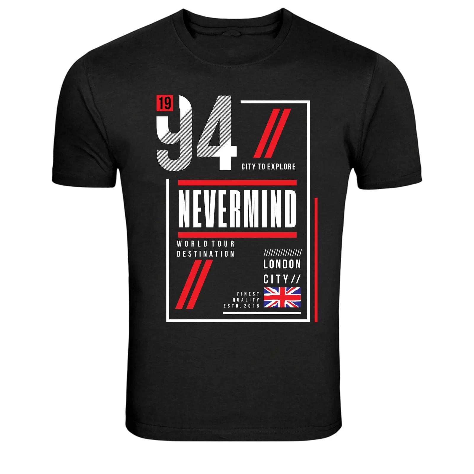 94 Nevermind London City Urban Streetwear Typography Graphic T-Shirt XXXL