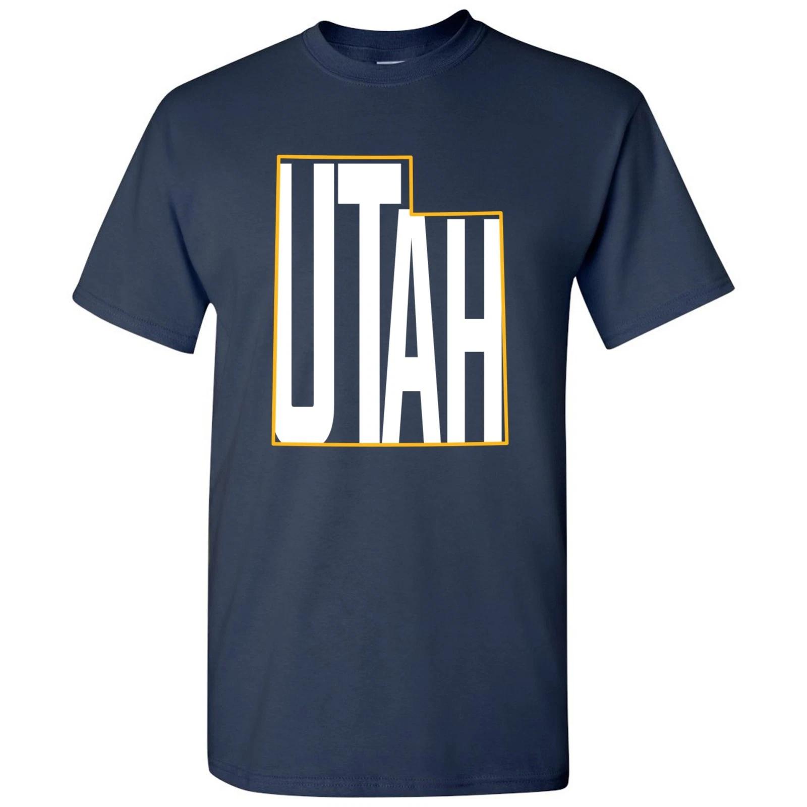 Utah Basketball State Outline Unisex T-Shirt - Navy S