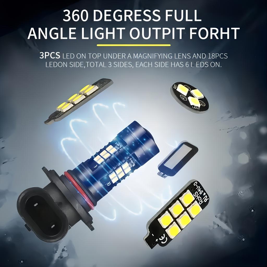 2pcs H10 9145 9140 9005 HB3 9006 HB4 21SMD LED Fog Light Bulbs Auto Car Driving Lamp 6000K Super White Driving Light
