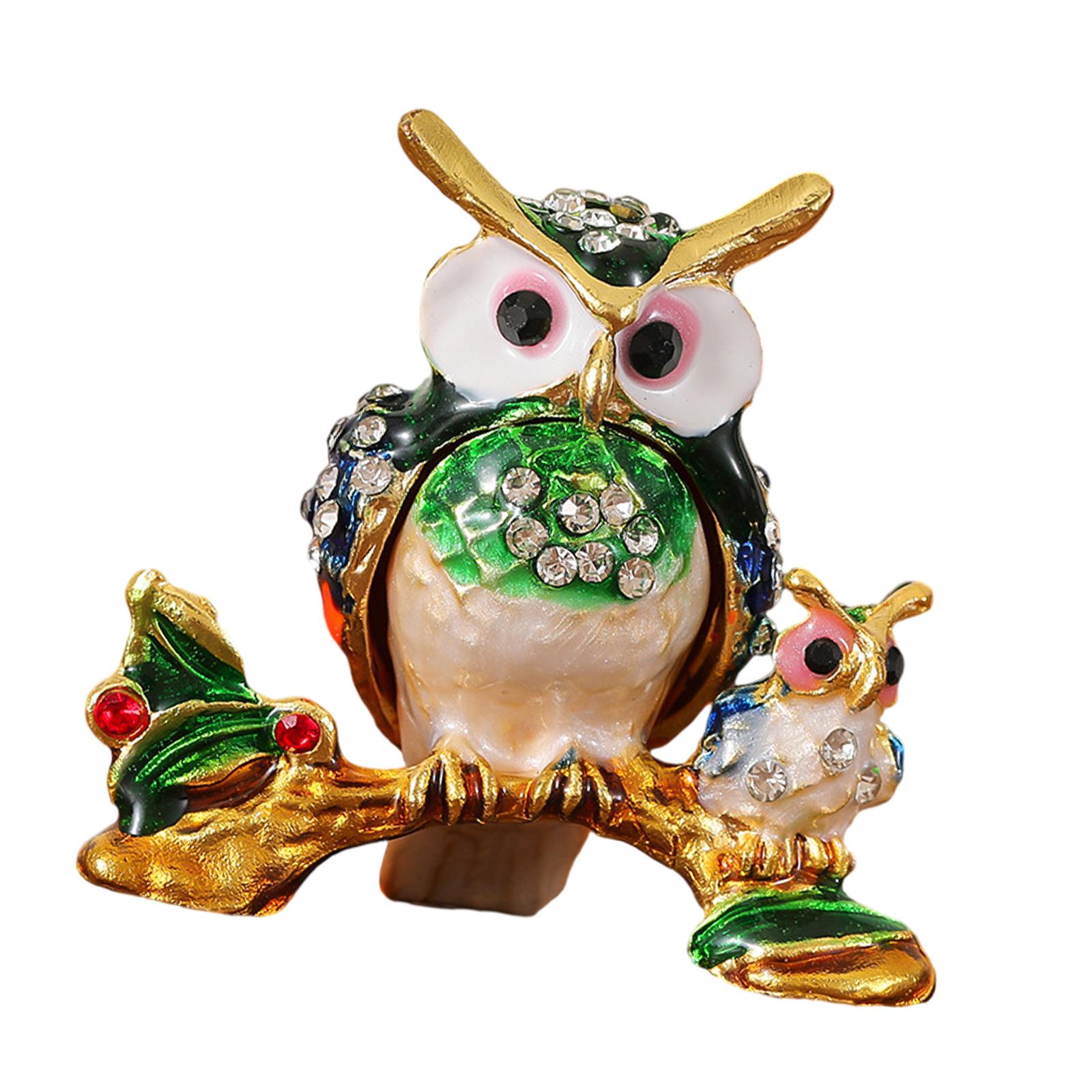 

Chic Owl Inspired Jewelry Holder With Multiple Compartments Strong Zinc Alloy Decorative Box
