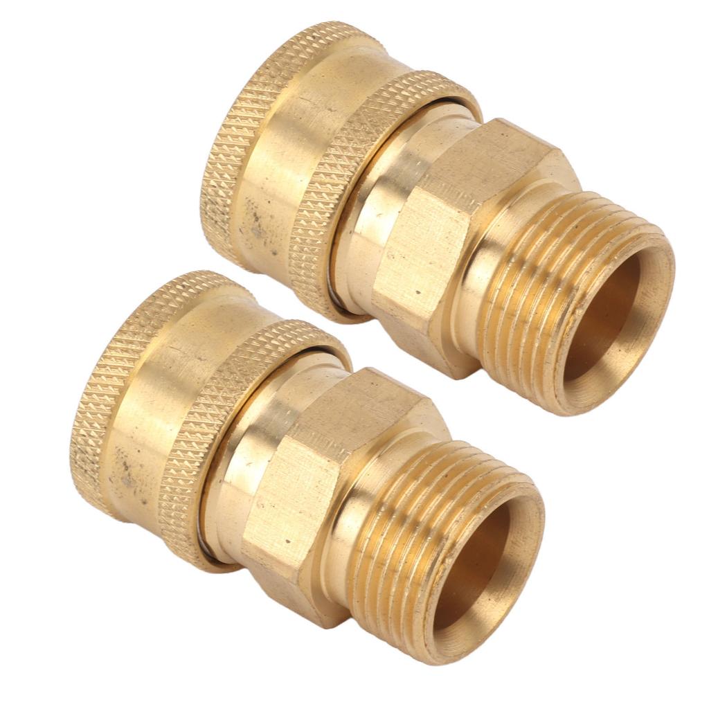 2 Stück Reines Kupfer M22 Hochdruckreiniger Anschlussadapter 3/8 Zoll NPT Innengewinde auf M22 Außengewinde Adapter