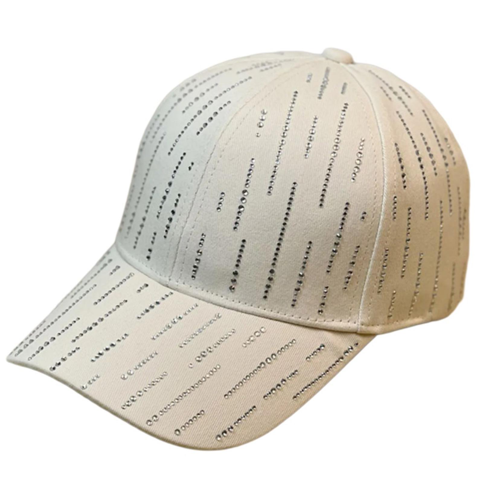 

Fashion Drilling Baseball Hat for Women Long Brims Soft Baseball Hat Women Sunproof Peaked Hat Breathable Baseball Hat One Size