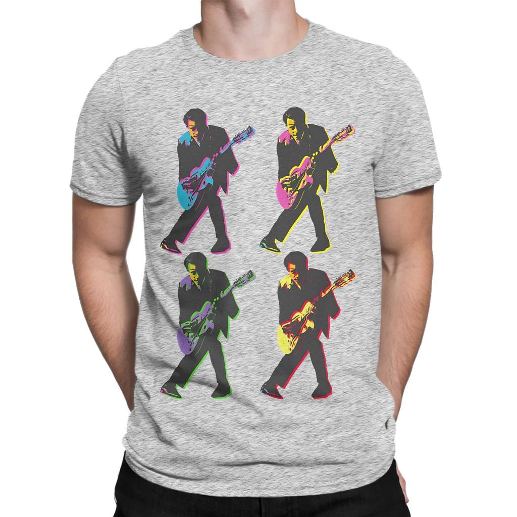 Chuck Berry Rocknroll Guitar Hero Graphic Funny 100 Cotton Tshirt Chuck Berry Tops Tees For Unisex