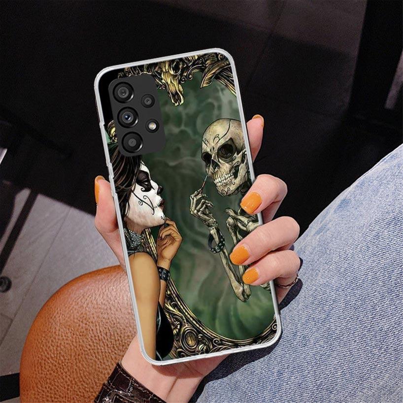 Catrina Beautiful Rose Girl Skull Phone Case For Samsung Galaxy A17 A16 A15 A14 A13 A57 A56 A55 A54 A53 A37 A36 A35 A34 A33 A26