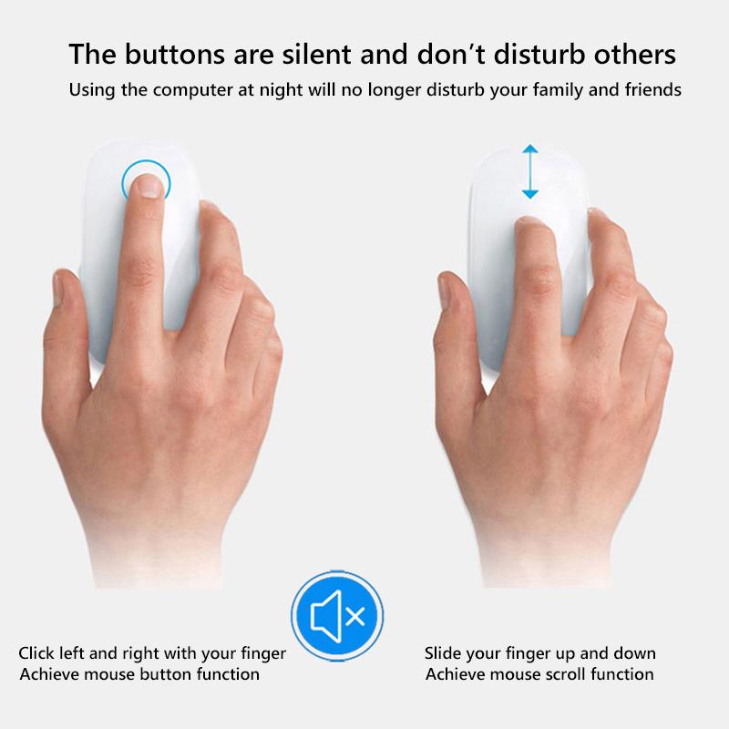 Wireless Bluetooth Computer Mouse Magic Dual-Mode Silent Rechargeable Touch Slim Ergonomic PC Mice For Macbook Air