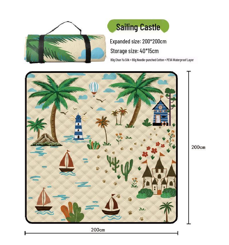 Oversized Waterproof Beach & Picnic Mat - Foldable, Thickened PEVA for Outdoor Use