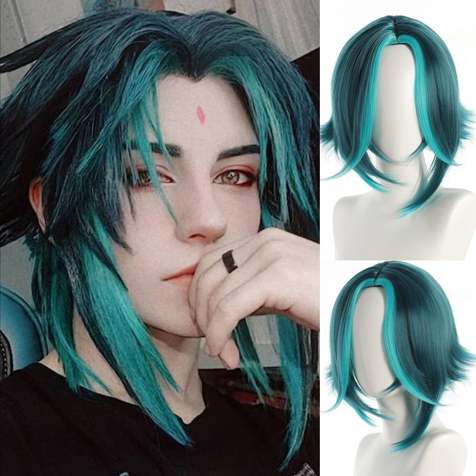 Synthetic Wig Lolita Cosplay Double Ponytail Long Straight Hair Anime Game Cosplay Hair Extensions Halloween Christmas Dress Up