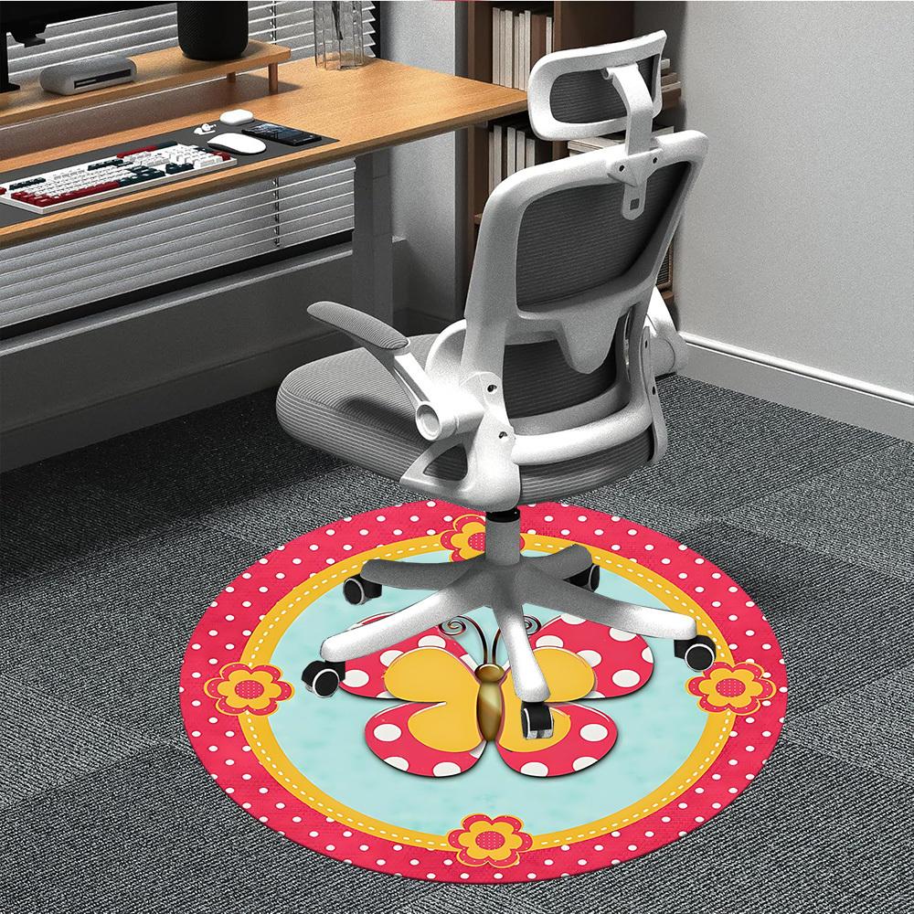 1pc Butterfly Polka Dot Chair Carpet for Office, , Non-slip carpet, Very suitable for offices, farmhouses,Outdoor carpet yy251120044 80cm by 80cm