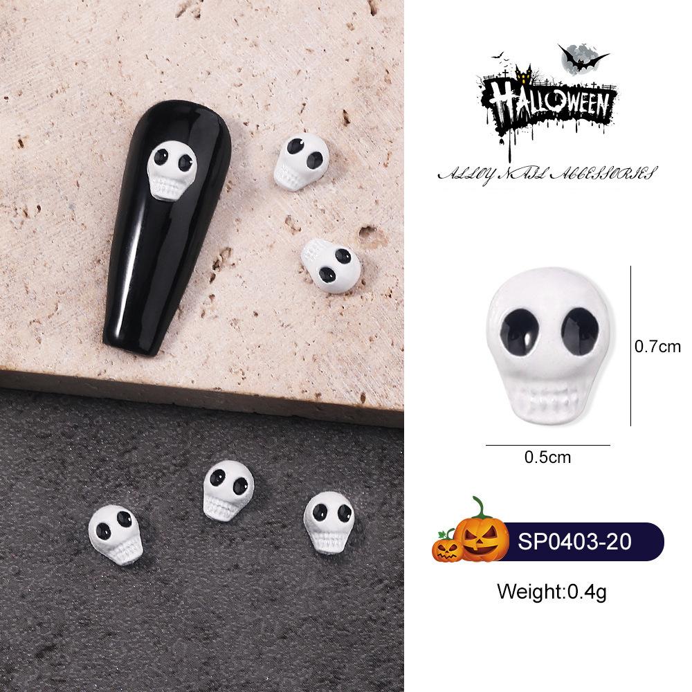 1PCS Pumpkin Skull Bat Nail Art Parts Retro Punk Style Alloy Finger Nail Charms Metal DIY Nail Art Decoration Accessories