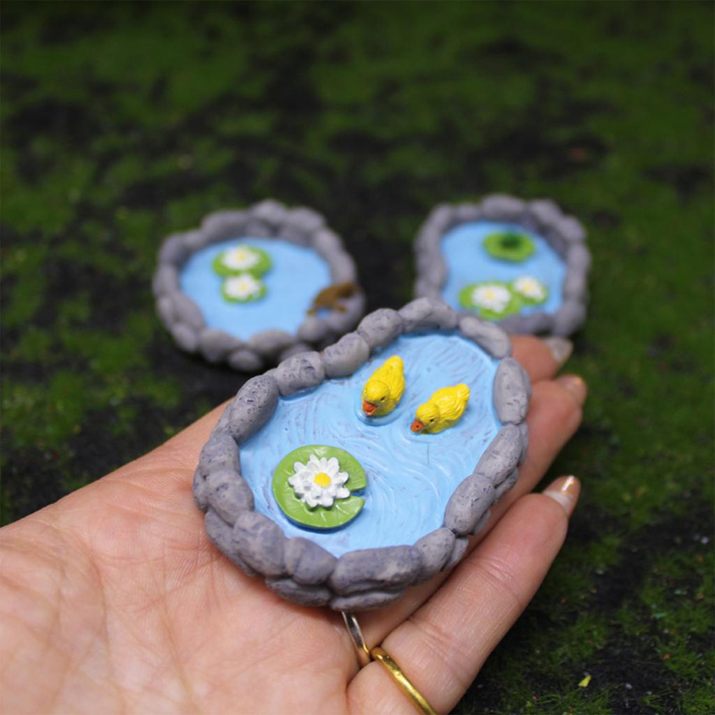 Water Pool Ornament Mini Figurines Miniature Garden Decor DIY Micro Landscape Ornaments Indoor Outdoor Statue Dollhouse