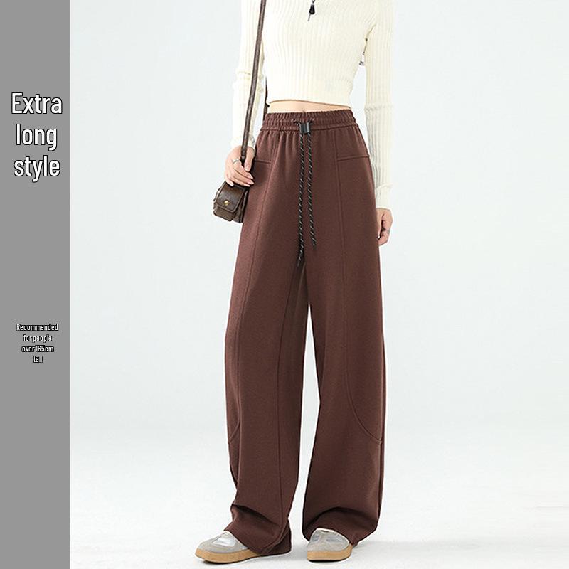 Women s Dark Blue High-Waisted Wide-Leg Sweatpants - Curved Knife Narrow Version for Spring/Autumn 2026 S