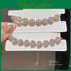 Geometric Oval Zircon Bracelet For Women With Cubic Zirconia In Elegant Gold Finish