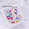 Colorful Rhinestone Nail Art Set: Heart, Horse Eye, Octagon, and Long Strip Designs, 50 Pieces