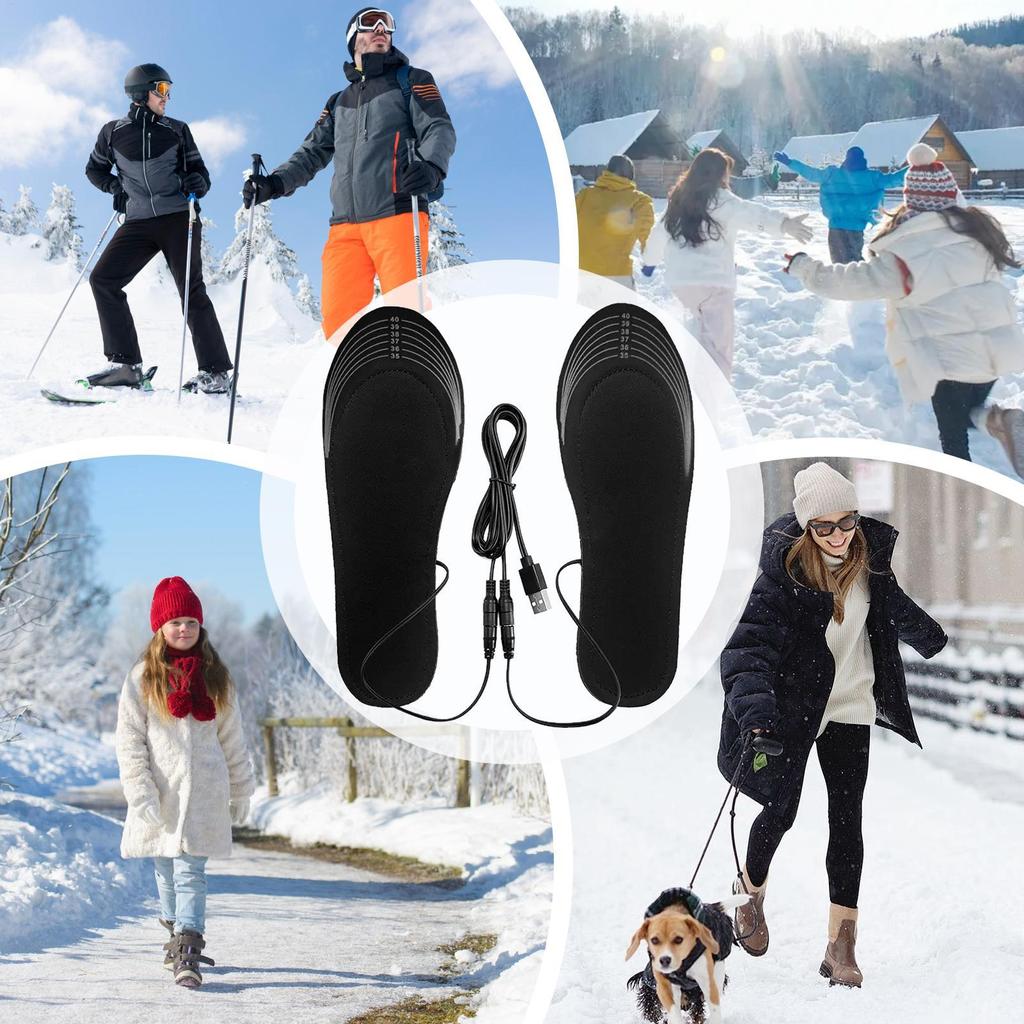 Cuttable USB Electrically Heating Insoles Foot Warmer Heating Shoe Pad Winter Electric Heated Insoles for Women Men