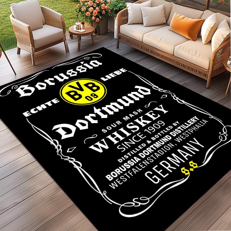 Kober s potiskem Borussia Dortmund, Omyvatelný podlahový koberec, Do předsíně, Koleje, Prádelny, Kanceláře, Pracovny, Bytový dekor, Dárek k narozeninám, Vánocům