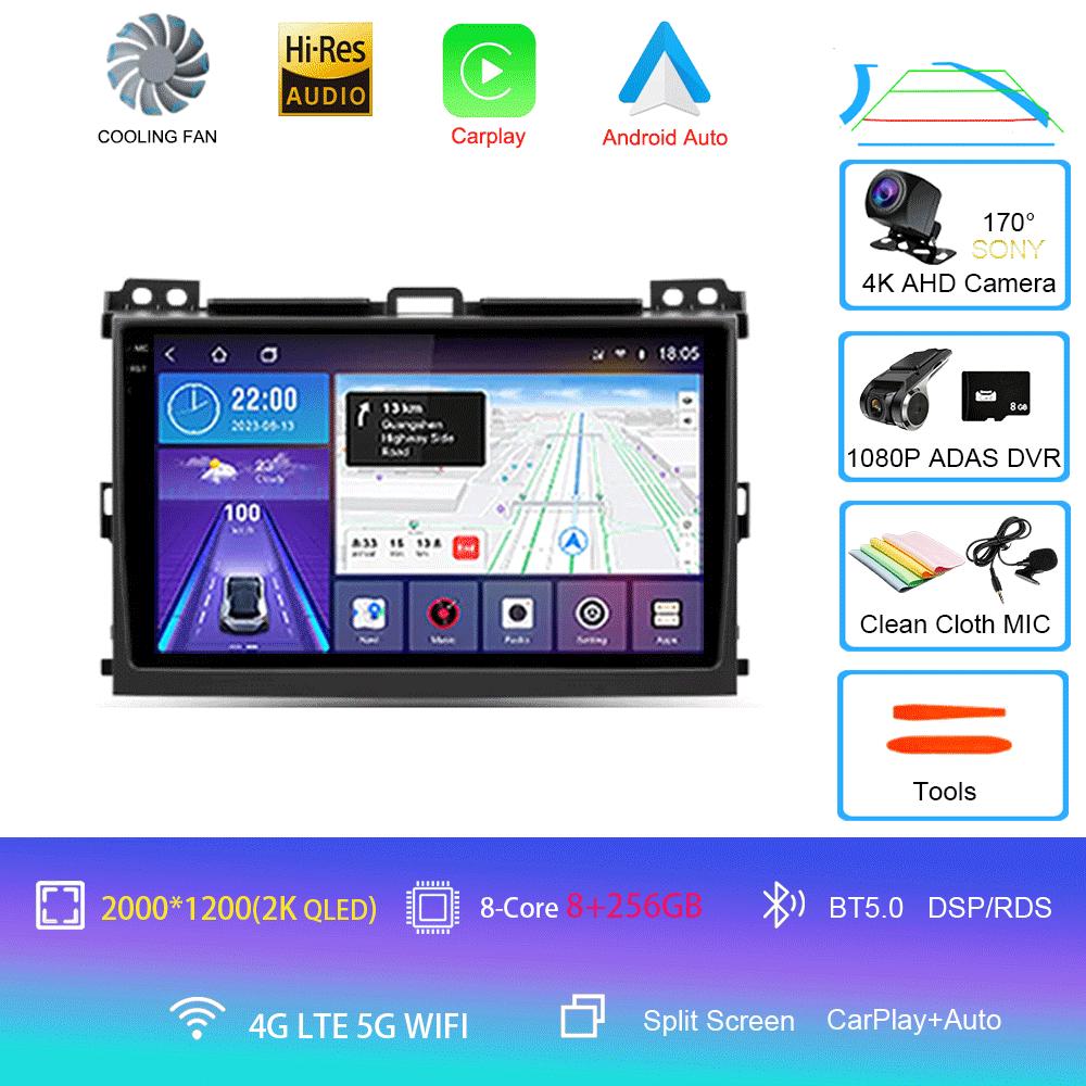 Android 14 Car Radio For Toyota Land Cruiser Prado 120 3 III For Lexus GX470 GX 470 J120 2002 - 2009  Multimedia Video Player