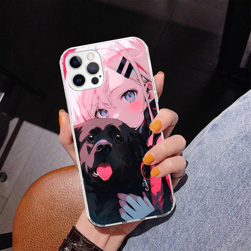 Cute Anime Ins Girls Animal Cat Phone Case For iPhone 17 Air 16 Pro Max 16E 15 + 14 Plus 11 12 13 Mini 7 8 SE Gift Print Cover F
