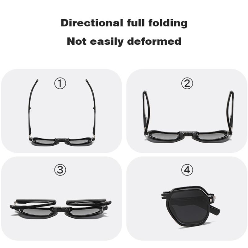 Luxury Brand Designer Square Fold Polarized Sunglasses Women For Men Male Trendy Sun Glasses Fashion Vintage Punk Ladies Shades