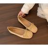 Retro Flat-bottomed Bow Doudou Shoes Summer New Square Head Single Shoes with Skirt Flats