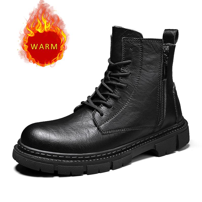 

Модные черные ботинки Мужские модные ботильоны для мужчин Тренд ботинки Мужская мода Уличные шнуровка Новые осенне-зимние повседневные туфли Кроссовки Мужские 46