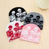 Autumn Winter Knitted Hat Skull Pattern Halloween Horror Texture Warm Breathable Fashionable American Street Style Cap