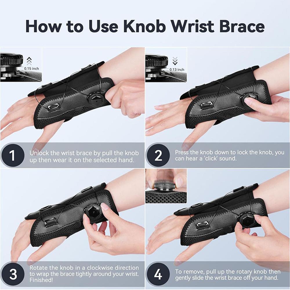 1 Piece Wrist Brace For Carpal Tunnel Adjustable Knob Hand Brace Fits Right Hand