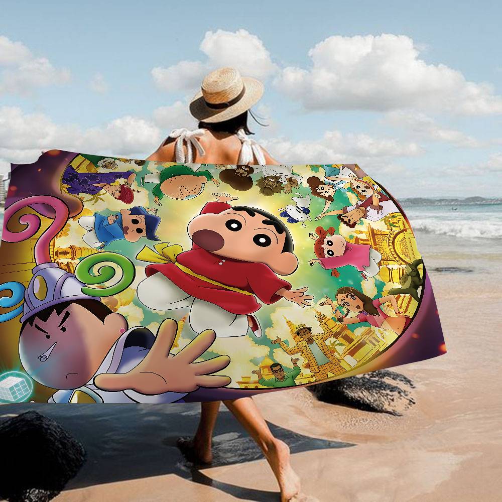 Cartoon S-Shin-chans C-Crayon Microfiber Beach Towel Absorbent Quick Dry Soft Yoga Swimming Resort Mountain Climbing Towel