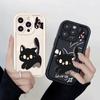 Cartoon Black Cat UV Print Phone Case For Xiaomi Redmi Note 14 13 12 11 10 9 8 7 Pro/Plus 4G 5G Shockproof Anti-Scratch Cover