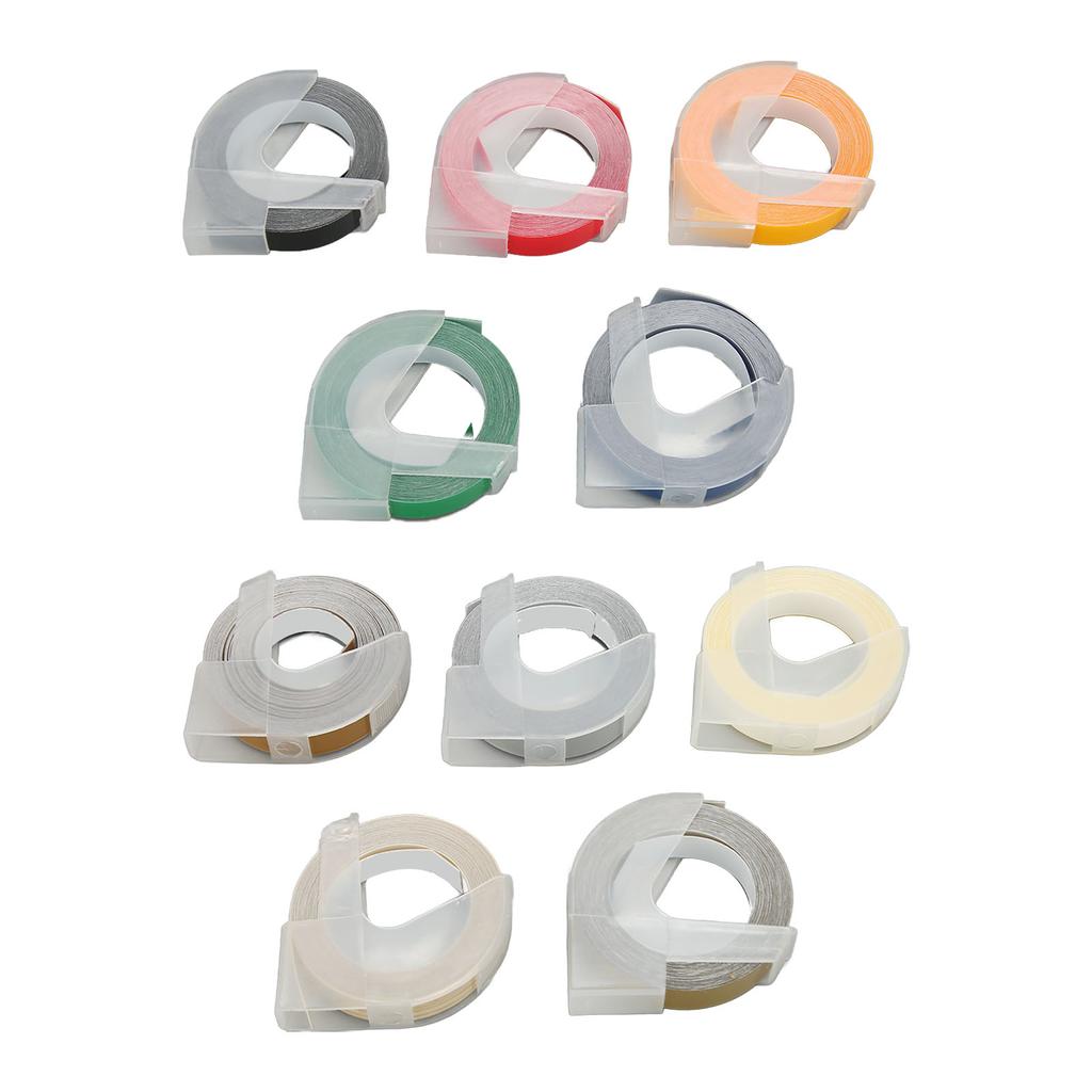 5Pcs Label Maker Tape 9mm Wide 9.8ft Long Waterproof Oil Resistant Identification Chip Labeler Tape 
