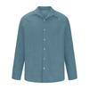 Men's Cotton Shirts Long Sleeve Casual Button Down Textured T-Shirt Loose Vacation Beach Lightweight Topsrt