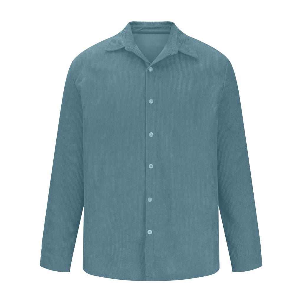 Men's Cotton Shirts Long Sleeve Casual Button Down Textured T-Shirt Loose Vacation Beach Lightweight Topsrt