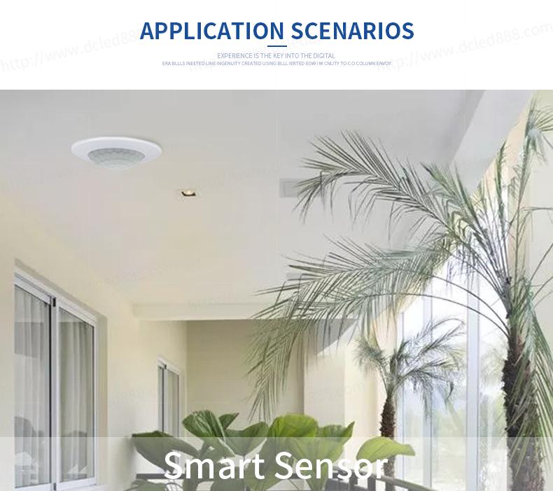 360° Recessed Infrared Ceiling Motion Sensor PIR