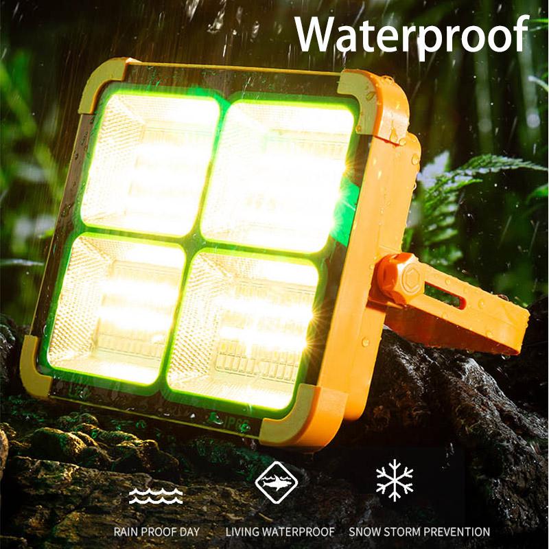 LED Solar Campinglaterne Wiederaufladbarer Outdoor-Flutlichtstrahler Wasserdicht Solare Stromversorgung Reparaturarbeiten Notlampe Powerbank