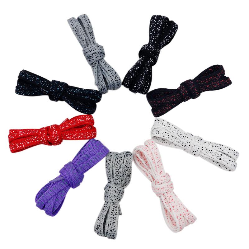 1Pair Ink Splash Rope Shoelace 0.8cm Wider Laces for Shoes Casual Sneakers Flat Shoelaces 100/120/140/160CM Shoes Accessories